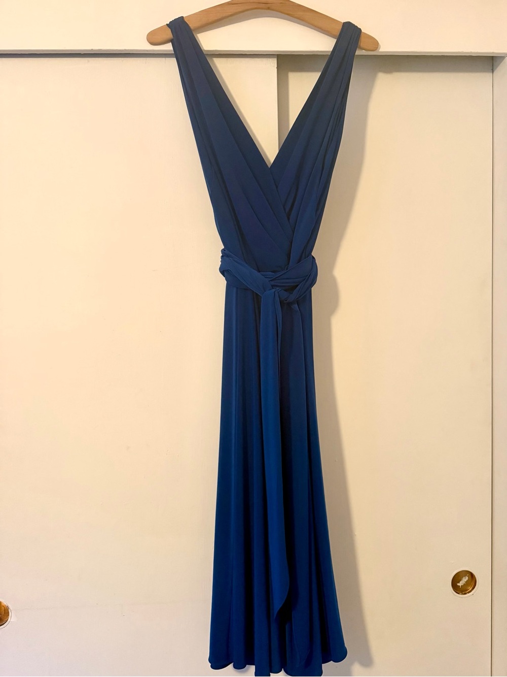 Ralph Lauren Royal Blue Wrap-Style Midi Dress